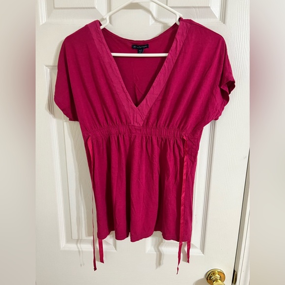 Retro American Eagle Outfitters Pink V Neck - Picture 9 of 9